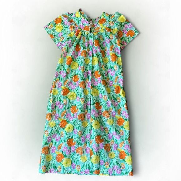 Vintage Pearl Snap Women’s Lounge Dress Small Fruit Print Short Sleeve - Picture 6 of 6